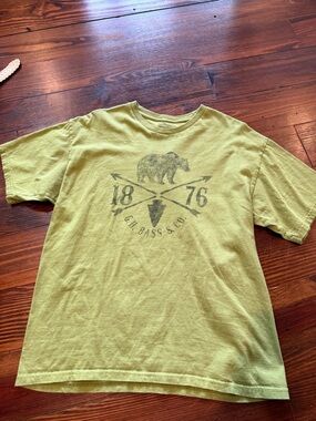 G.H. Bass & Co. Olive Green Bear Graphic Tee